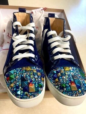 Christian Louboutin China Blue Boxed Shoe Box with Red Logo